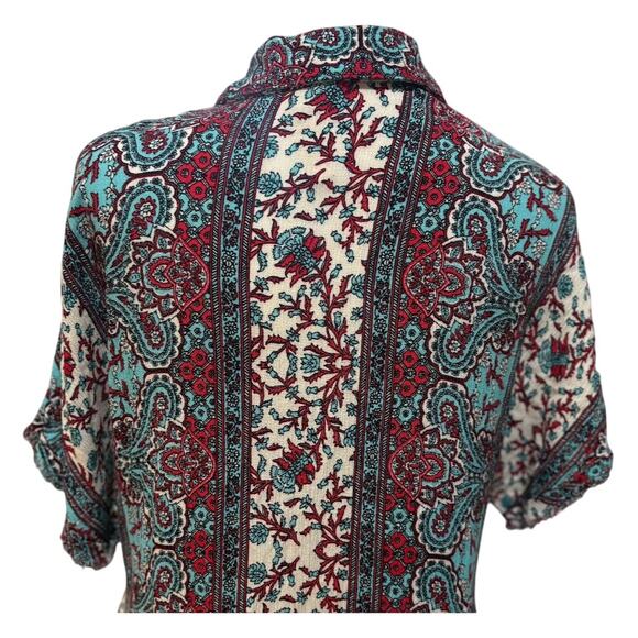 Anthropologie Uncle Frank Floral Frayed Hem Shirt Dress Size Small - Picture 7 of 8